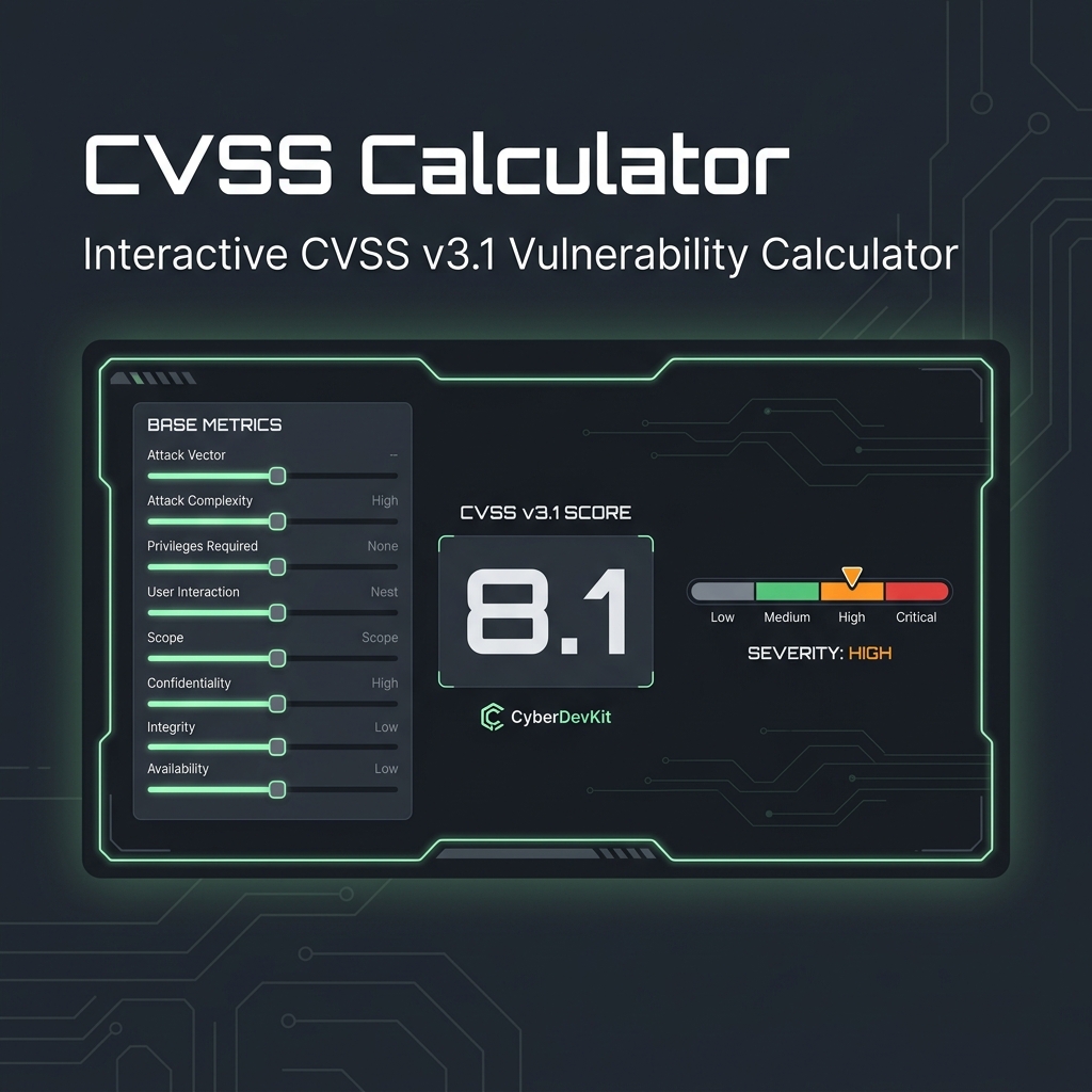 CVSS v3.1 Severity Calculator — CyberDevKit